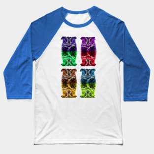 Colorful Owls Baseball T-Shirt